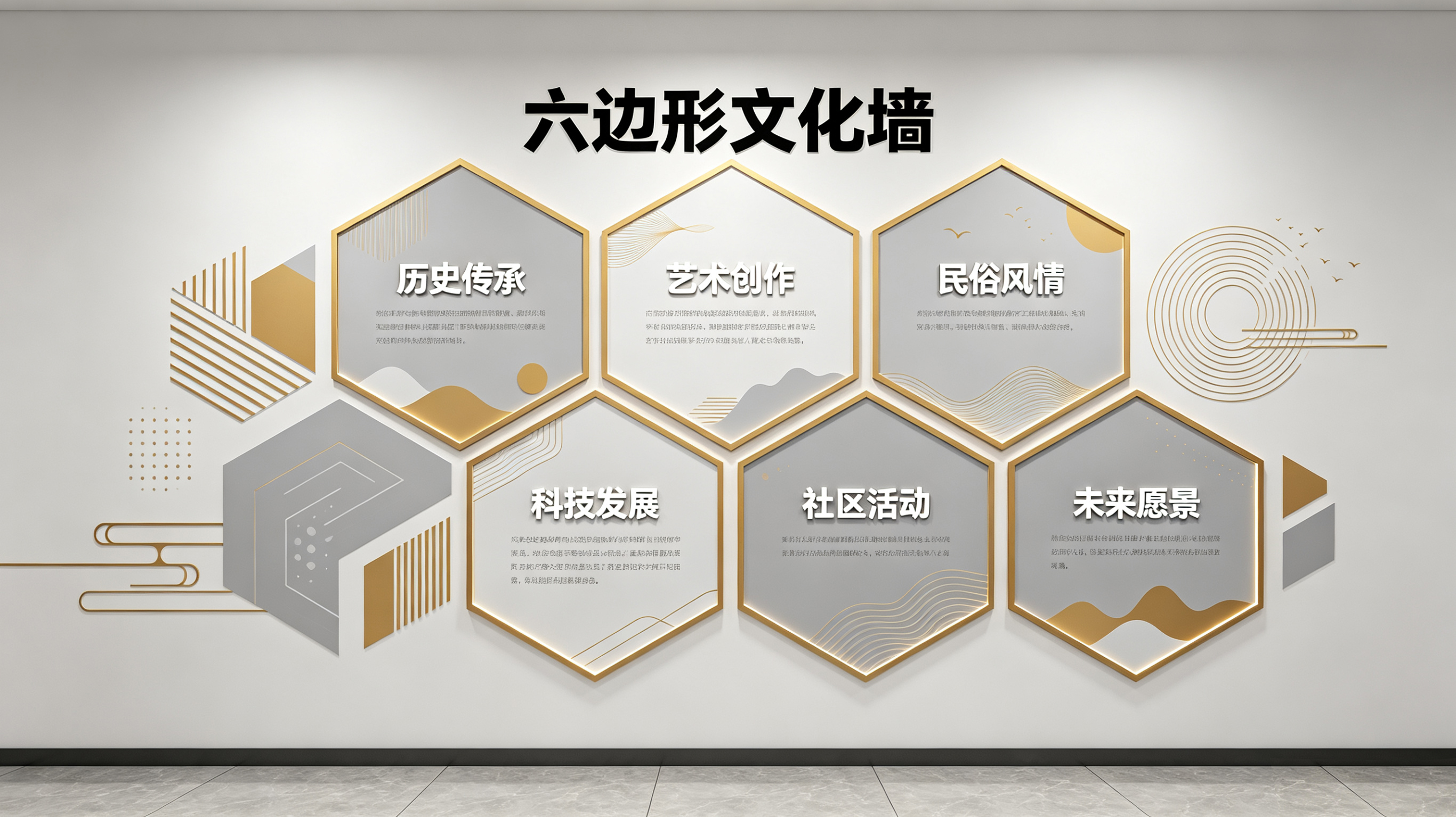 房县企业文化墙 | 六边形信息美学